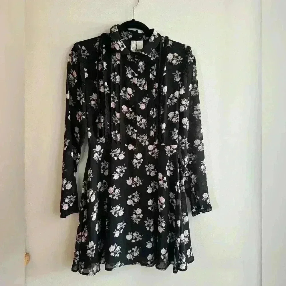 Chiffon Floral short flowy dress with frills